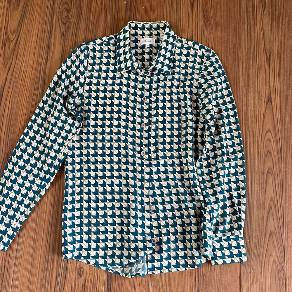 Faconnable Geometric pattern silk blouse-New